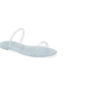 COPY - Stuart Weitzman sawyer slide sandal in silver sparkle 9M